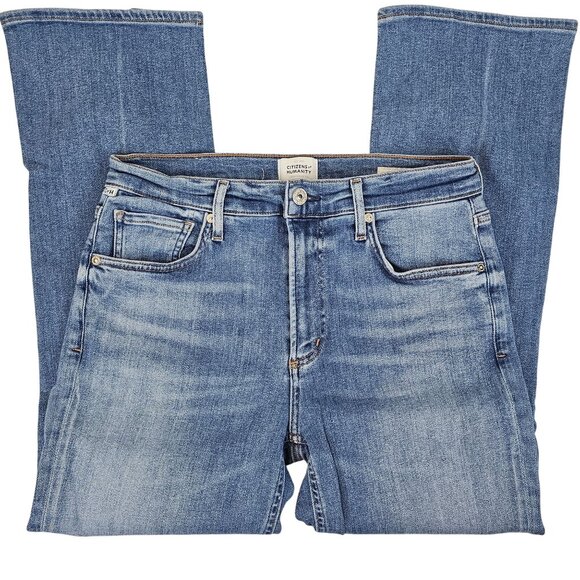 Womens 28 Wide Leg Hippie Boho Cottagecore Whimsigoth Flared Light Wash Jeans - Picture 2 of 14